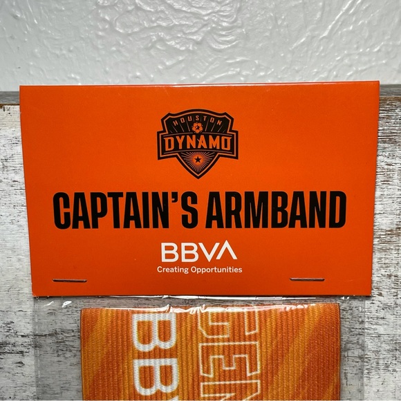 BBVA MLS Houston Dynamo Adults Captain's Armband Orange Black New One Size - Picture 2 of 9
